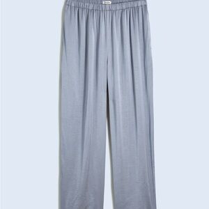 Madewell Gray Satin Straight-leg Pants